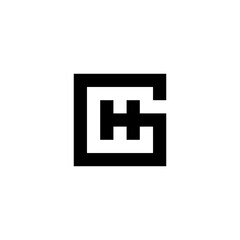 Initial letter GH logo vector monogram line