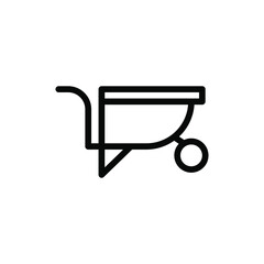 wheelbarrow line icon vector illustration