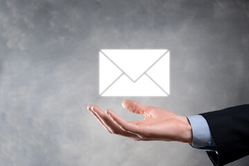 Email and user icon,sign,symbol marketing or newsletter concept, diagram.Sending email.Bulk...