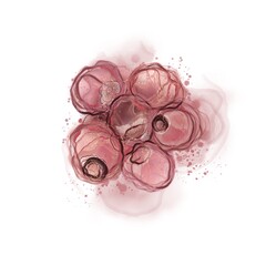 pink rose petals background in digital fluid art technique 