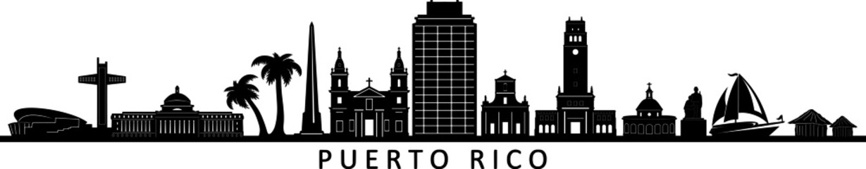 PUERTO RICO San Juan Usa City Skyline Vector
 - obrazy, fototapety, plakaty