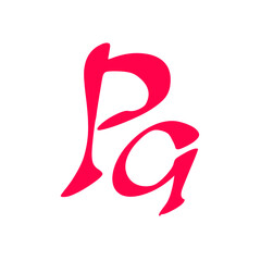Pa initial handwritten pink logo for identity