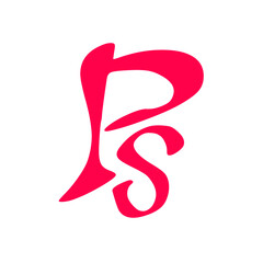 Ps initial handwritten pink logo for identity