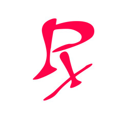 Py initial handwritten pink logo for identity