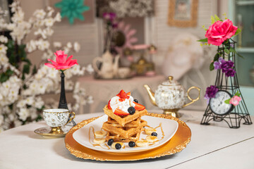 waffles frutos rojos