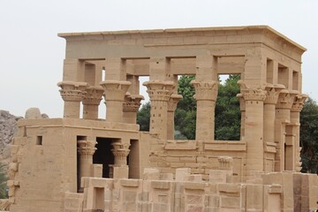 The beautiful fourteen columned Trajan kiosk in Aswan in Egypt