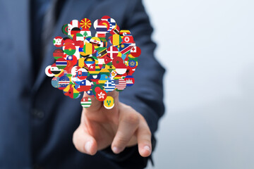 international counties flags - 3D realistic.