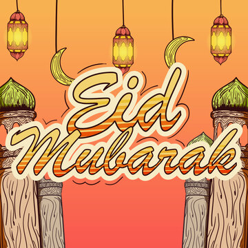 eid mubarak, eid mubarak greeting, eid mubarak vector, EPS10, greeting eid