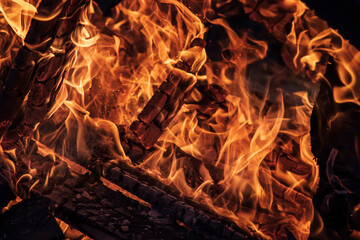 Flame texture on a black background