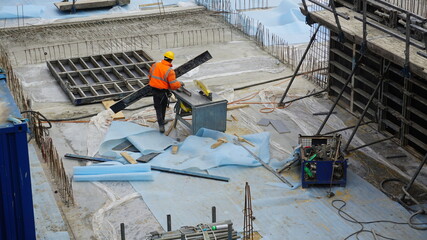 Baustelle, Construction Site, Bau, Building Site, Arbeiter, Worker, Man, Kollege, Mann, Neubau,...