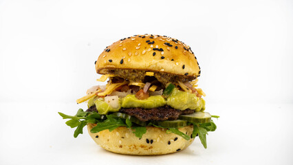Burger on white backround