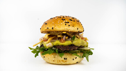 Burger on white backround