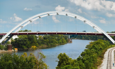 Nashville Tennessee Korean Veterans Memorial Bridge over Cumberland River