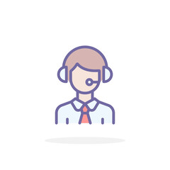 Call center icon in filled outline style.