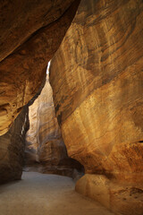 The Siq in the ancient city of Petra