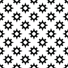 Geometric vector pattern with triangular elements. Seamless abstract ornament for wallpapers and backgrounds. Black and white colors. 