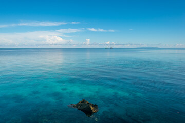 View direction the island of Una-Una which is part of the Togian archipelago on Sulawesi. The...