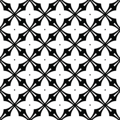 Geometric vector pattern with triangular elements. Seamless abstract ornament for wallpapers and backgrounds. Black and white colors. 