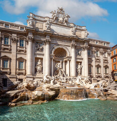 Fototapeta na wymiar Trevi Fountain (Fontana di Trevi) in Rome Italy