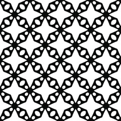 Geometric vector pattern with triangular elements. Seamless abstract ornament for wallpapers and backgrounds. Black and white colors. 