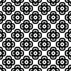 Geometric vector pattern with triangular elements. Seamless abstract ornament for wallpapers and backgrounds. Black and white colors. 