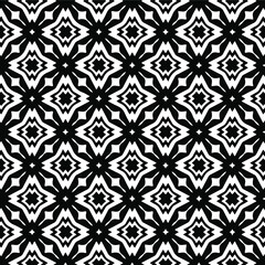 Geometric vector pattern with triangular elements. Seamless abstract ornament for wallpapers and backgrounds. Black and white colors. 
