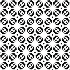 Geometric vector pattern with triangular elements. Seamless abstract ornament for wallpapers and backgrounds. Black and white colors. 