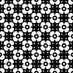 Geometric vector pattern with triangular elements. Seamless abstract ornament for wallpapers and backgrounds. Black and white colors. 