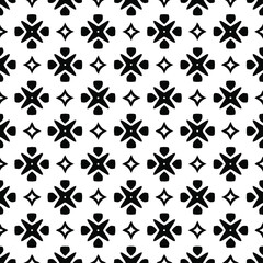 Geometric vector pattern with triangular elements. Seamless abstract ornament for wallpapers and backgrounds. Black and white colors. 
