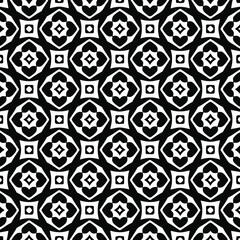 Geometric vector pattern with triangular elements. Seamless abstract ornament for wallpapers and backgrounds. Black and white colors. 
