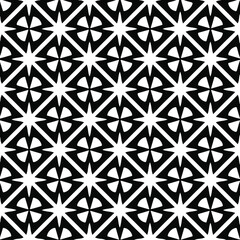 Geometric vector pattern with triangular elements. Seamless abstract ornament for wallpapers and backgrounds. Black and white colors. 