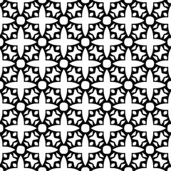 Geometric vector pattern with triangular elements. Seamless abstract ornament for wallpapers and backgrounds. Black and white colors. 