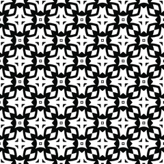 Geometric vector pattern with triangular elements. Seamless abstract ornament for wallpapers and backgrounds. Black and white colors. 