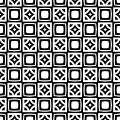 Geometric vector pattern with triangular elements. Seamless abstract ornament for wallpapers and backgrounds. Black and white colors. 
