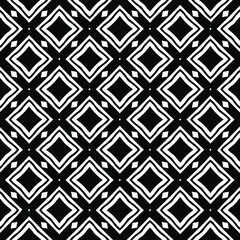 Geometric vector pattern with triangular elements. Seamless abstract ornament for wallpapers and backgrounds. Black and white colors. 