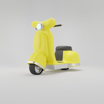 Lambreta Moto 3D Ilustation