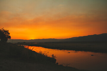 sunrise over the river