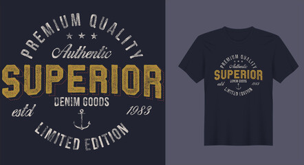 Superior graphic print or vector illustration, t shirt print, clothing apparel print