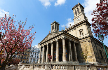 View of Saint-Vincent-de-Paul Church 1824 - 1844 dedicated to Saint Vincent de Paul. Paris, France.