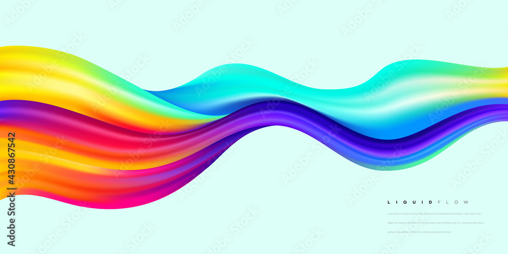 Canvas Prints colorful liquid wave background, dynamic 3d color flow vector element for website, brochure, poster.