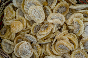 Dried Organic Yellow Kiwi Fruit as Background
