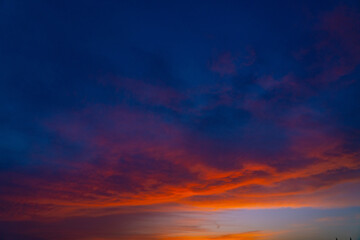 beautiful clouds in the city of Batumi during sunset