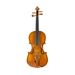 Fototapeta na wymiar brown wooden violin isolated on white background