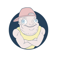 Funny cool man illustration