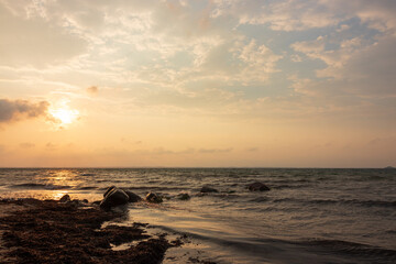 Scenic seascape, burial at sea