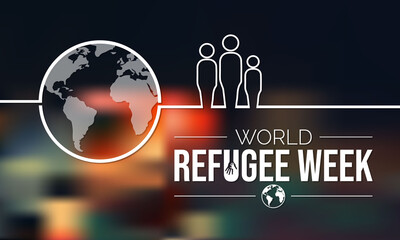 World Refugee week is observed every year during June, they are person who has been forced to leave their country in order to escape war, persecution, or natural disaster. Vector illustration.