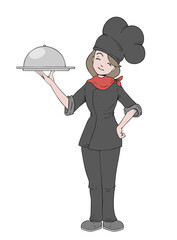 Woman chef draw