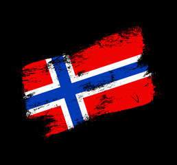 norway flag grunge brush background. Old Brush flag vector illustration. abstract concept of national background.