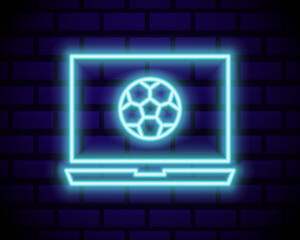 Live Soccer Neon Sign Vector. Live Football Logo neon, design template emblem, online soccer symbol, light banner, bright night football advertising, european football sign. Vector illustration