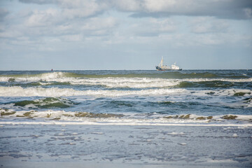 sandy beach of Wadden island Vlieland in autumn